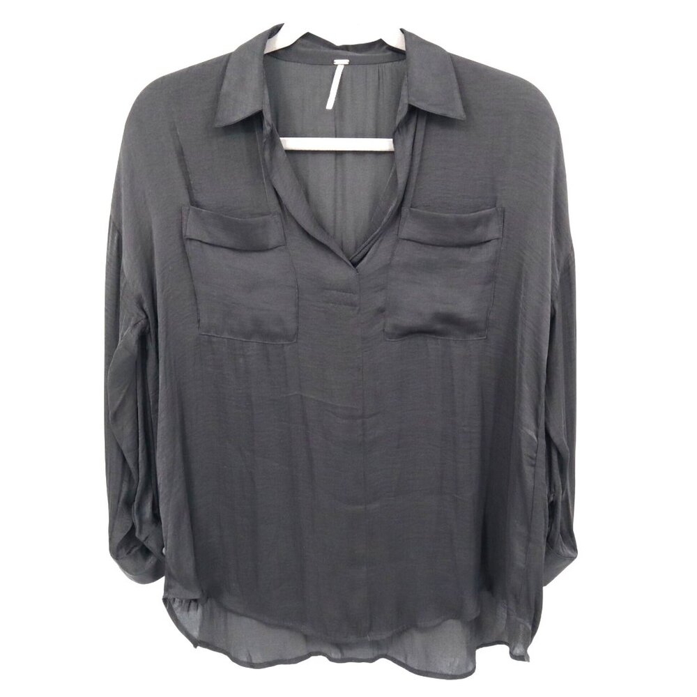 Free People Starry Dreams Top‎ Womens S Black Boho Whimsigoth Witchy Edgy Career